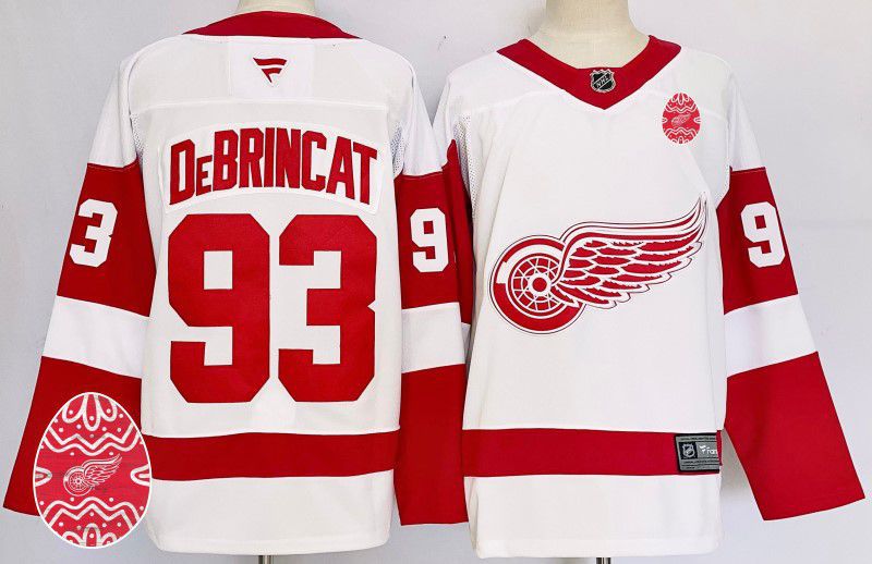 Men Detroit Red Wings #93 Debrincat White Fanatics 2025 NHL Jersey style 1